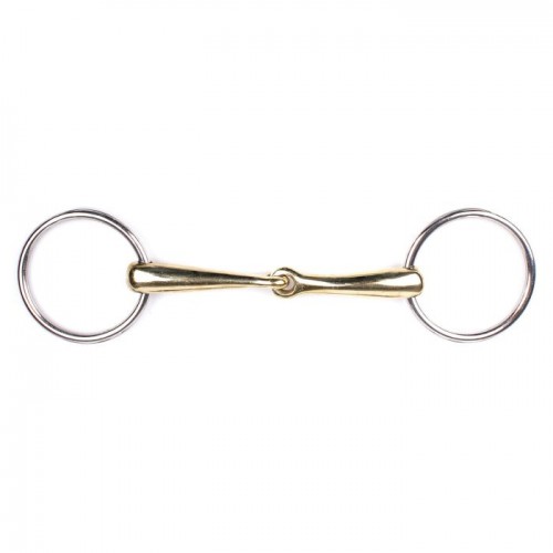 Q-essentials Single-jointed loose ring snaffle Argentaan