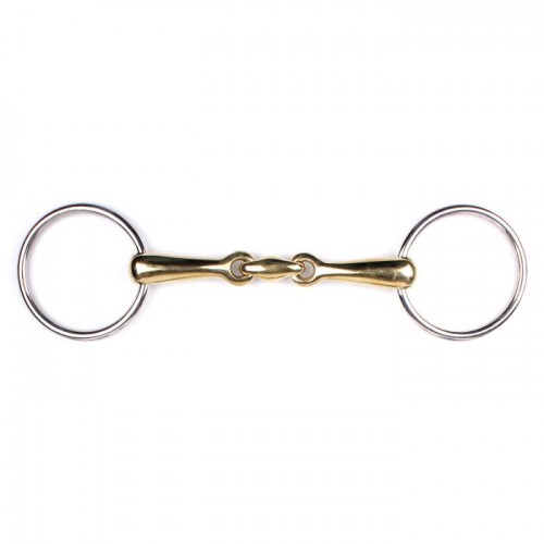 Q-essentials double-jointed loose ring snaffle Argentan