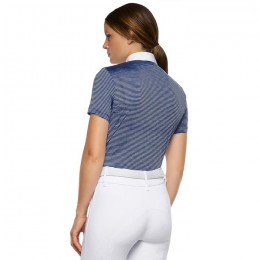 Cavalleria Toscana SS'22 Seersucker Jersey S/S Competition Zip Polo Women