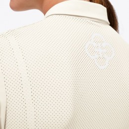 Cavalleria Toscana SS'23 Perforated Jersey S/S Zip Polo Solid Insert Women