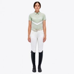 Cavalleria Toscana SS'23 Perforated Jersey S/S Zip Polo Solid Insert Women