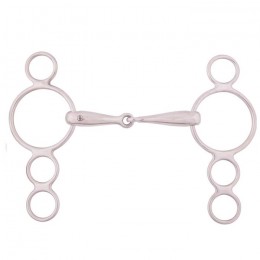 BR Single Jointed Three Ring Gag 18 mm 4 rings