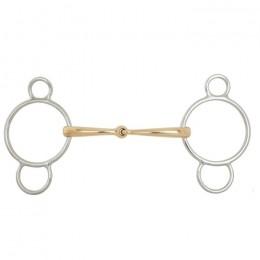 BR Single Jointed Three Ring Gag Soft Contact 12 mm Ø Centre Ring 70 mm