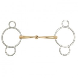 BR Single Jointed Three Ring Gag Soft Contact 14 mm Ø Centre Ring 70 mm