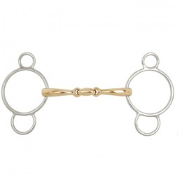 BR Double Jointed Three Ring Gag Soft Contact 12 mm Ø Centre Ring 70 mm
