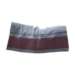 Kentucky Fleece Rug Heavy Square Fishbone Grey-Bordeaux
