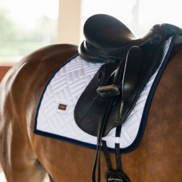 Equestrian Stockholm SS'24 Modern Breeze White Navy Dressage Saddle Pad