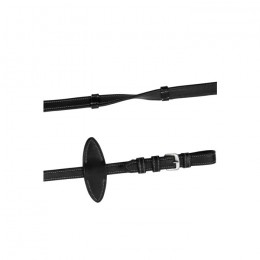 Montar leather reins with stops creme stitching