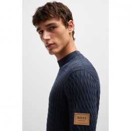 BOSS Equestrian SS25 Men's Cable Knit Sweater Jason