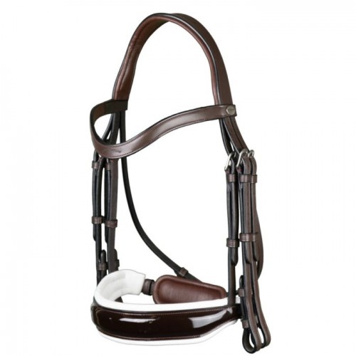Dyon Double Bridle Patent white padding