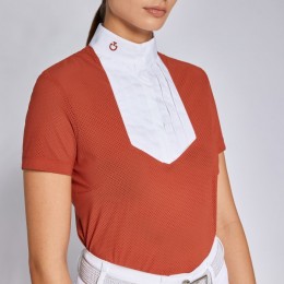 Cavalleria Toscana SS'24 CT Perforated Jersey S/S Competition Shirt Poplin Bib Woman