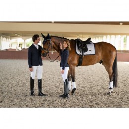 Equestrian Stockholm SS'24 Modern Breeze White Navy Dressage Saddle Pad