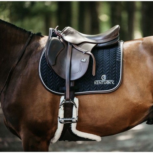 Kentucky Jumping Saddle Pad Fishbone Leather