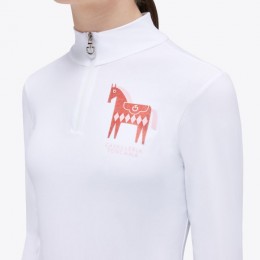 Cavalleria Toscana FW'23 CT L/S Jersey Fleece Training Zip Polo Glitter Horse Girls