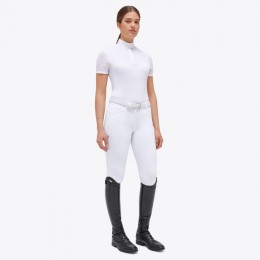 Cavalleria Toscana FW'23 CT S/S Sheer Jacquard Jersey Button Polo Competition Shirt Women