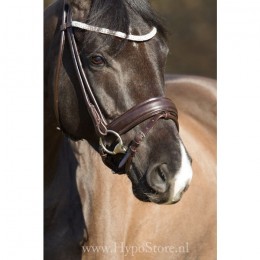 Premiera ''Imperia'' brown rolled bridle with crystal browband, gold buckles