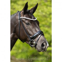 Premiera "Athena" black bridle with patent leather noseband, silver buckles