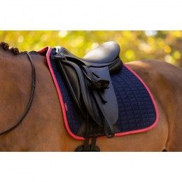 LeMieux AW25 Suede Dressage Saddle Pad Navy/Cranberry