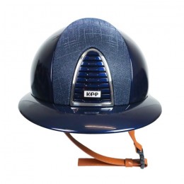 Kep Italia Cromo 2.0 blue polish polo galassia front cognac strap silver frame