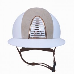 KEP Italia cromo 2.0 white polish polo beige suede front rose swarovski