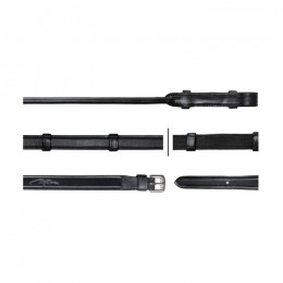 Dyon 5/8" Hunter Reins With 7 Leather Loops (Without Stopper) Round Sewn