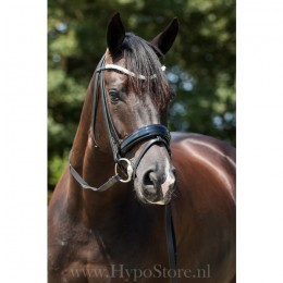 Premiera "Athena" black bridle with patent leather noseband, silver buckles