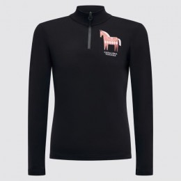 Cavalleria Toscana FW'23 CT L/S Jersey Fleece Training Zip Polo Glitter Horse Girls