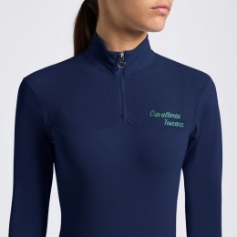 Cavalleria Toscana SS25 CT Insert Micro Perforated Jersey L/S Training Polo Girls