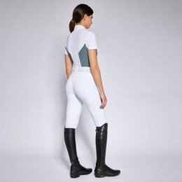 Cavalleria Toscana SS'24 CT Jersey Perforated Inserts S/S Zip Competition Polo Woman