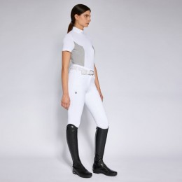 Cavalleria Toscana SS'24 CT Jersey Perforated Inserts S/S Zip Competition Polo Woman