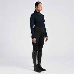 Cavalleria Toscana FW'24 CT Jersey Fleece Half Zip L/S Turtleneck Shirt Women