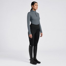 Cavalleria Toscana FW'24 CT Jersey Fleece Half Zip L/S Turtleneck Shirt Women