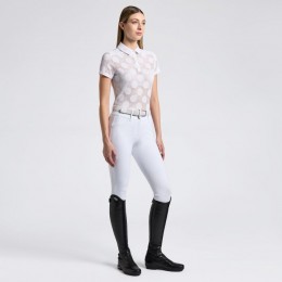 Cavalleria Toscana SS25 CT Perforated Jacquard Jersey S/S Training Polo Women