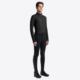 Cavalleria Toscana FW'24 CT Jersey Fleece Half Zip L/S Turtleneck Shirt Heren