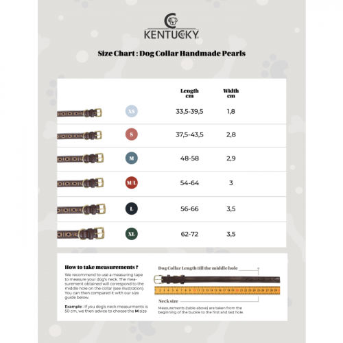 Kentucky Dog Collar Handmade pearls