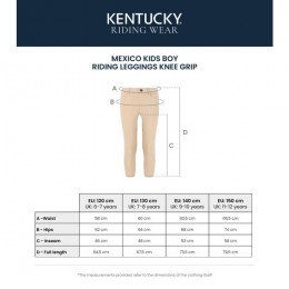 Kentucky Mexico Kids Riding Leggings Boys Knee Grip
