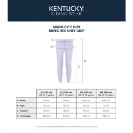 Kentucky Miami City Kids Girls Breeches Knee Grip
