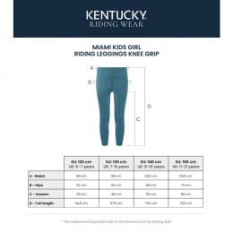 Kentucky Miami Kids Riding Leggings Girls Knee Grip