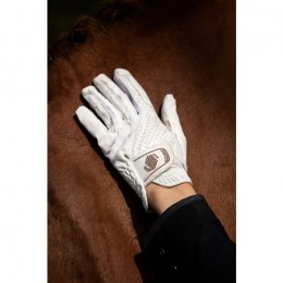 Samshield V-Skin Swarovski riding gloves white rose