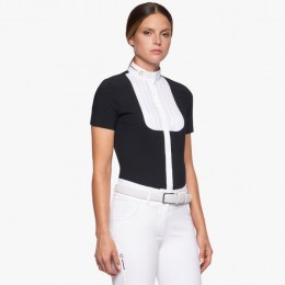 Cavalleria Toscana FW'22 R-EVO Pleated Cotton Bib Tech Knit S/S Competition Shirt Women