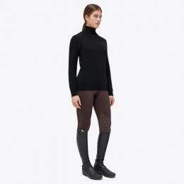 Cavalleria Toscana FW'23 CT Embossed Turtleneck Cashmere Blend Knit Sweater Women