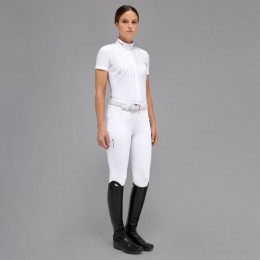 Cavalleria Toscana FW'23 Revo Pleated Poplin Bib S/S Tech Knit Competition Shirt Women