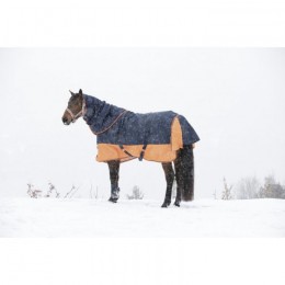 EQUITHÈME Tyrex 600D Rain Rug Navy/Orange