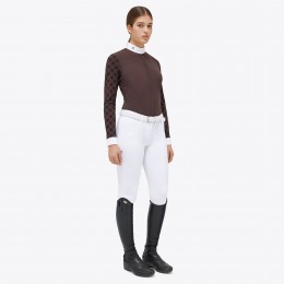 Cavalleria Toscana FW'23 Mini Orbit Flock Printed джерси L/S турнирная женская рубашка