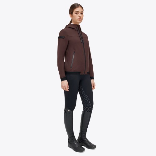 Cavalleria Toscana FW'23 Jersey Velvet Hooded Full Zip Softshell Jacket Women