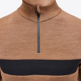 Cavalleria Toscana FW'23 Tech шерстяной с короткой молнией Mock водолазка L/S тренировочный мужское поло