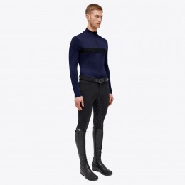 Cavalleria Toscana FW'23 Tech шерстяной с короткой молнией Mock водолазка L/S тренировочный мужское поло