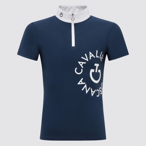 Cavalleria Toscana FW'23 CT Orbit Jersey S/S Competition Zip Polo Girls