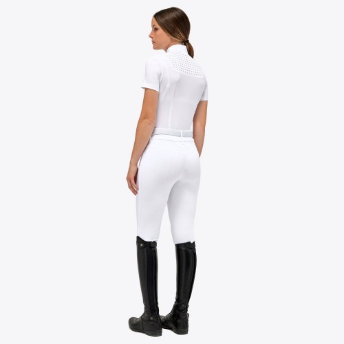 Cavalleria Toscana SS'23 Lightweight Piqué Short-Sleeve Zip Show Shirt Ladies
