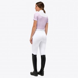 Cavalleria Toscana SS'23 лёгкий Piqué укороченный-рукав молнией турнирный женская рубашка